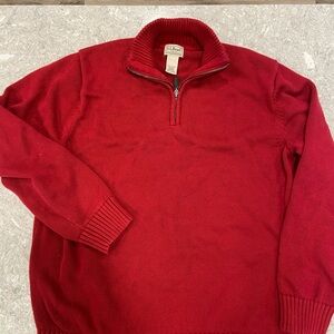 L.L. Bean Men's Zip-Up Sweater in Rich Red